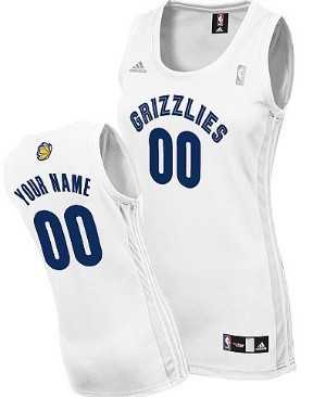 Women%27s Customized Memphis Grizzlies White Jersey